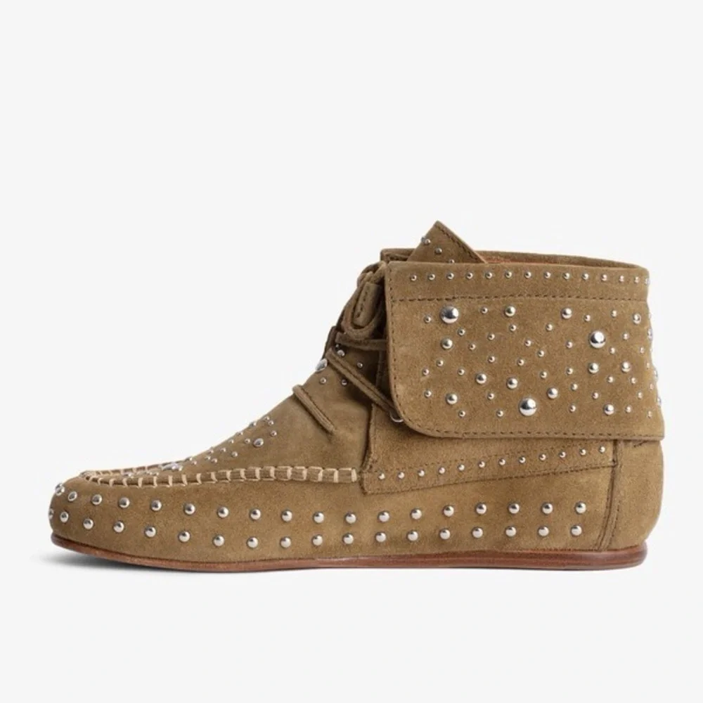 NIB Zadig & Voltaire Santa Fe Dream Studs Ankle Boots Southwestern Suede 41